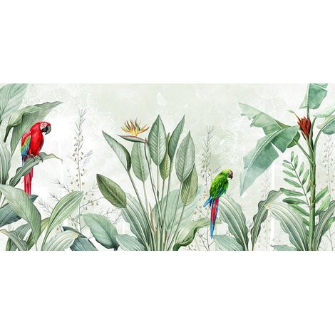 Papier peint panoramique - Forêt Tropicale Oiseaux - 130 cm x 65 cm (1/2)