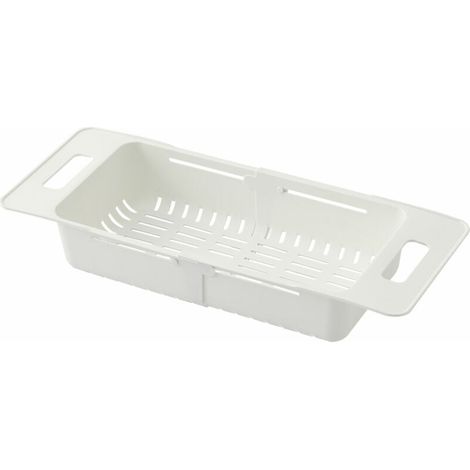 Passoire Pliable Sur Evier Evier Reglable Panier A Legumes Fruits Egouttoir Panier Evier Cuisine Crepine Extensible Panier De Sechage De Vaisselle, Blanc - Blanc (1/5)