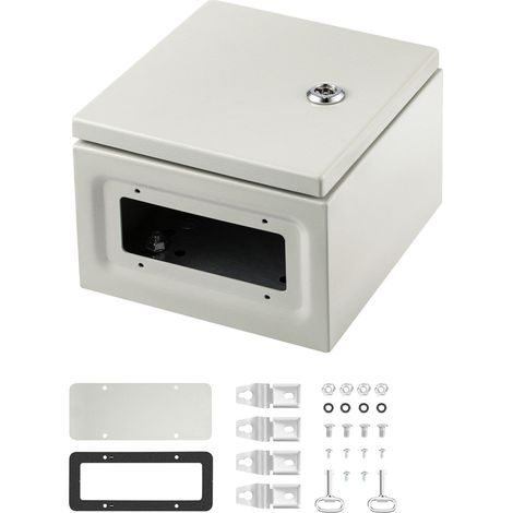 Coffret électrique en acier 20x20x15 cm, boîtier électrique étanche IP66 avec plaque de montage, boîte de jonction pour extérieur et intérieur. (1/5)