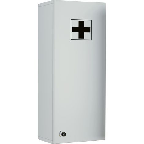Medasa L Armoire à pharmacie murale, 1 porte avec serrure, blanc. (1/5)