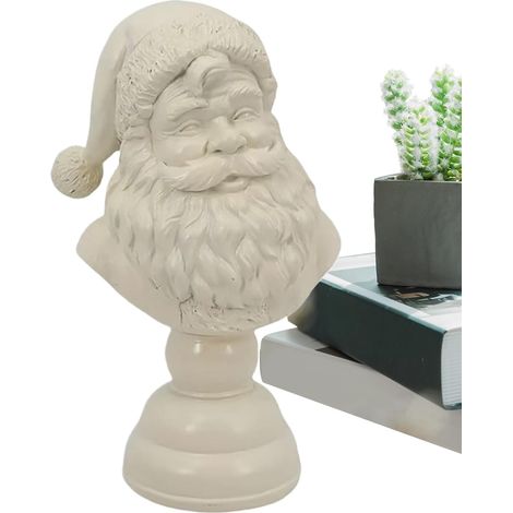 Figurines De Père Noël Sculptures Demi-Corps en Résine De Collection Statue De Noël En Résine Pour la Maison, Salon, Chambre, Appartement, Comptoir, Fête, Festival Hivernal, Bibliothèque, (1/5)