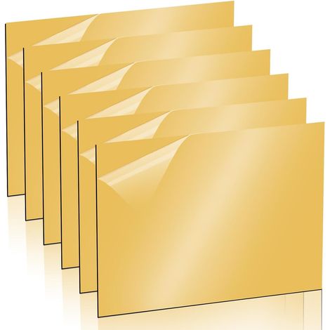 Lot de 6 plaques en verre acrylique avec gravure dorée, plaque ABS, 30 x 20 cm, 1,3 mm, plaque en acrylique pour porte de maison (1/2)