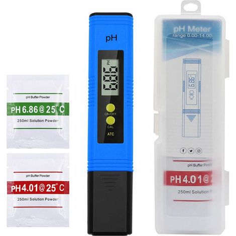 Testeur De Qualité D Eau - Testeur Ph Tds Ec Température 4 En 1 - Étalonnage Automatique - Pour Piscine Aquarium Système Ro Laboratoire - Bleu