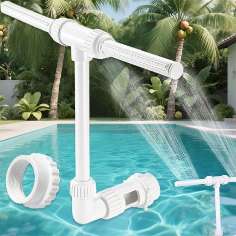 1 Fontaine De Piscine Réglable 360°,Double Jet En Plastique Pour Piscine Hors Sol Et Spa