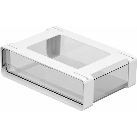 Boîte de rangement sous tiroir de bureau, grande capacité, suspendue, PET, blanche, sans trous Wg2036 - grande (1/5)
