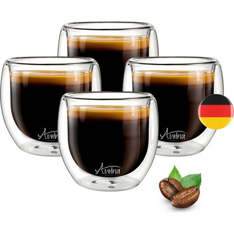 Verres à café à double paroi - Verre thermique à double paroi pour boissons chaudes - Idéal comme verres à cappuccino, verres à latte macchiato, tasses à expresso et verres à thé à double paroi (1/5)
