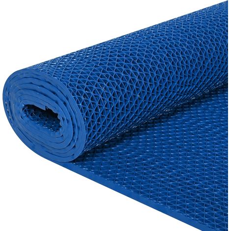 Tapis de drainage, vendu au mètre, 500 x 90 cm, antidérapant, 5,5 mm  Tapis de drainage antidérapant en PVC pour salle de bain, cuisine, piscine, bleu (1/5)