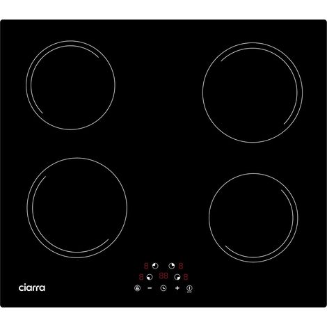 CIARRA Piano Cottura Induzione 4 Fuochi 6000W Sicurezza Bambini Potenza Regolabile 99 Min 59cm CD4BIH-E (1/5)