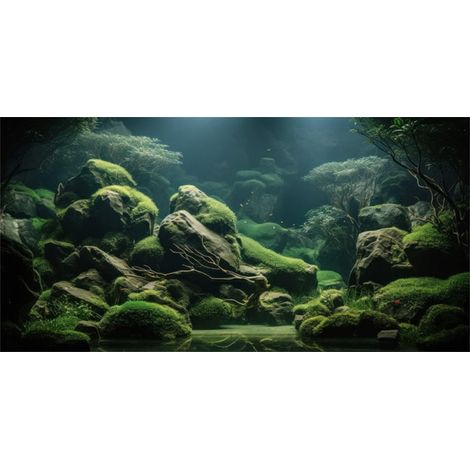 Poster de Fond pour Aquarium Recto Verso - Décoration Arrière-Plan Paysage Aquatique Tridimensionnel en PVC Imperméable pour Cuve de Poissons et Terrarium (1/5)