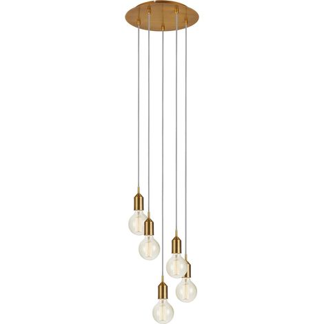 Markslojd BRONX Suspension pour plafond suspendu Cluster à 5 ampoules rondes en bronze (1/3)
