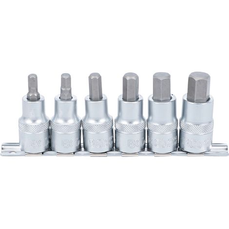 Jeu de douilles à embouts 12,5 mm (1/2") six pans intérieurs 6 - 14 mm 6 pièces BGS