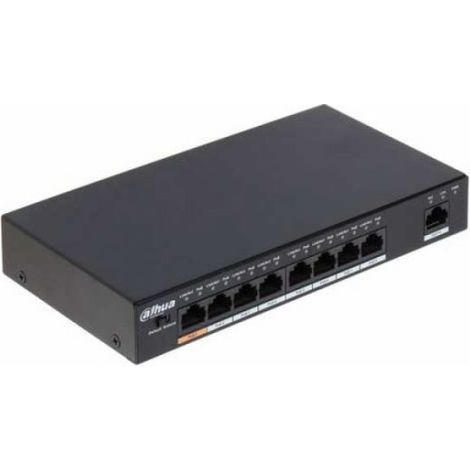 Dahua PFS3009-8ET-65 Switch di rete Industriale Professionale 8 Porte Poe + 1 Porta 10/100mbs 65w