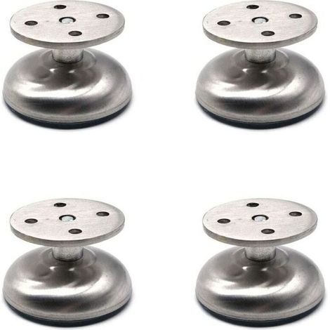 Lot de 4 pieds de meubles réglables de 3,8 cm de long, extra épais, en acier inoxydable (1/5)