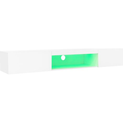 ELVMI TV Lowboard Hängend mit 2 Türen und 1 offenem Fach, LED mit Bluetooth App-Steuerung, 160 × 31 × 22 cm (1/5)