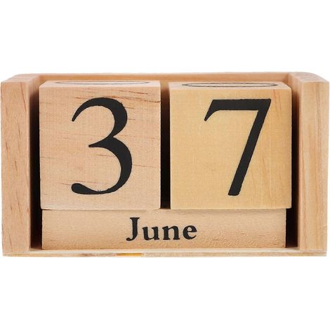 Calendrier en bois élégant, style européen, calendrier perpétuel, bloc de calendrier pour bureau, fournitures de bureau-9.70X5.50X4.50CM
