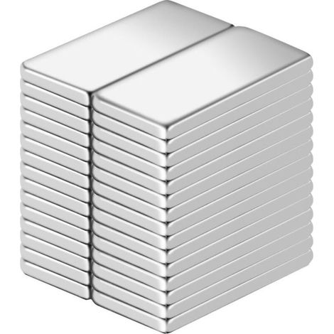 30 Pièces Aimants Néodyme,Aimants Néodyme Puissants 20x10x2 mm Plaque Aimantée Adhésive Aimants Tableau Magnétique Adaptés (1/4)