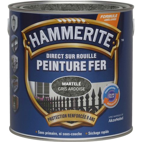 Peinture Direct Sur Rouille Martelée Gris Ardoise 2,5 L - Hammerite