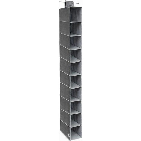 Cleafe - Organizer Armadio Portatutto Pensile Scarpe Borse 10 Ripiani 15x30x120 Cm 69705 - (1/4)