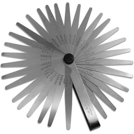 Calibrador de espesor de acero de 32 hojas - Marcas métricas e imperiales duales - Herramienta de medición para medir el ancho o el espesor de un espacio. (1/5)