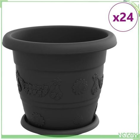 Pots de plantes - FAFEICY - 3403287 - Noir - Plastique - Pack de 6 percés (1/5)