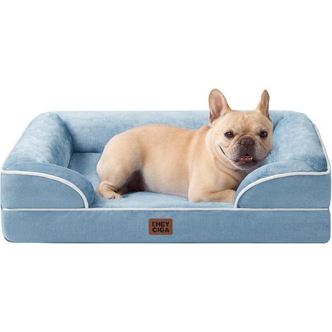 Hundebett orthopädisch Memoryfoam L 76 x B 51 x H 17 cm Hellblau (1/5)