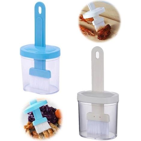Pinceau à Badigeonner - Cuisine - Distributeur d'Huile d'Olive - Nylon Alimentaire - 2 en 1 - 17x7.5cm (1/4)