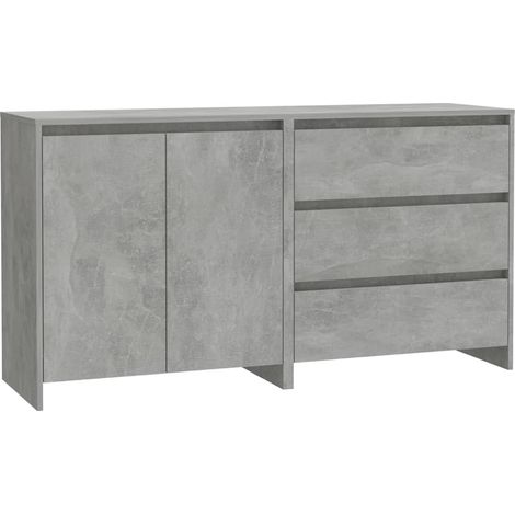 Credenza a buffet cassettiera mobile contenitore organizer cucina soggiorno salotti set di 2 legno ingegnerizzato grigio 020036878