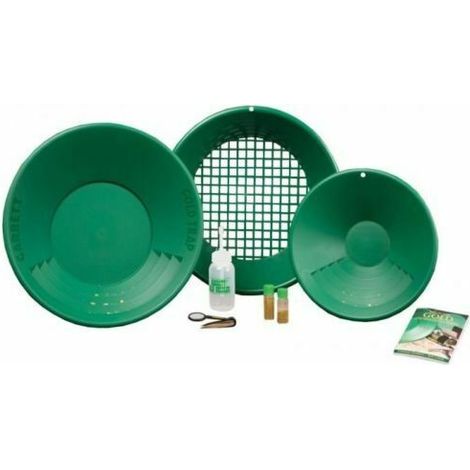 Garrett Kit Gold Pan Ricerca Oro Batea Setaccio Batee Bottiglia - 1651310