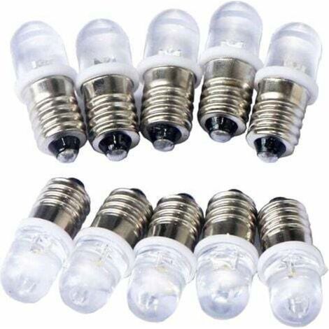 10 ampoules LED spot E10 12 V Blanc chaud (1/2)