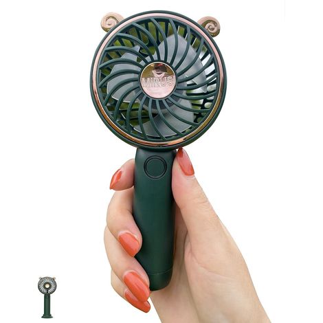 Ventilateur USB portable mini avec 3 vitesses et lampe nocturne pour extérieur vert (1/5)