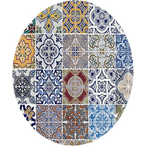 Nappe ronde imperméable et antidérapante, élastique et anti-poussière, idéale pour les repas en famille (1/5)