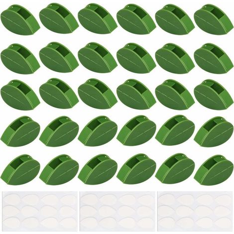 Clips de fixation pour plantes grimpantes – 30 pièces auto-adhésives en forme de feuille, plastique résistant, idéales pour vignes et lianes (1/5)