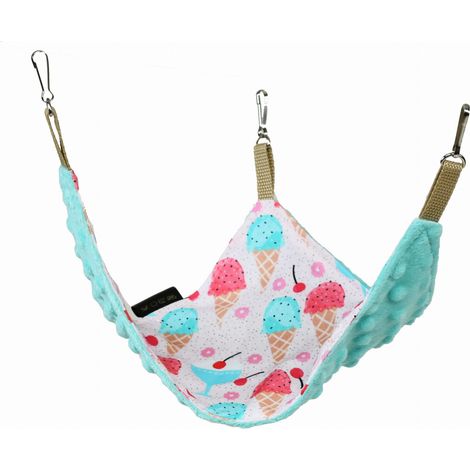 Hamac triangulaire pour rongeurs, friandises et peluches à la menthe (1/4)