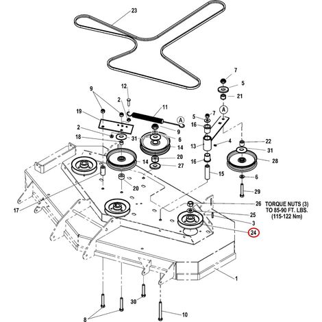 PULEGGIA ALBERO LAMA 6.122 OD LR5023178 ORIGINALE FERRIS