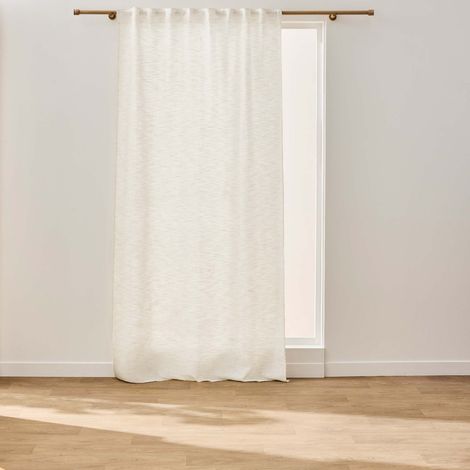 Rideau à Passants Effet Lin Tissé "Nando" 140x260cm Naturel (1/5)