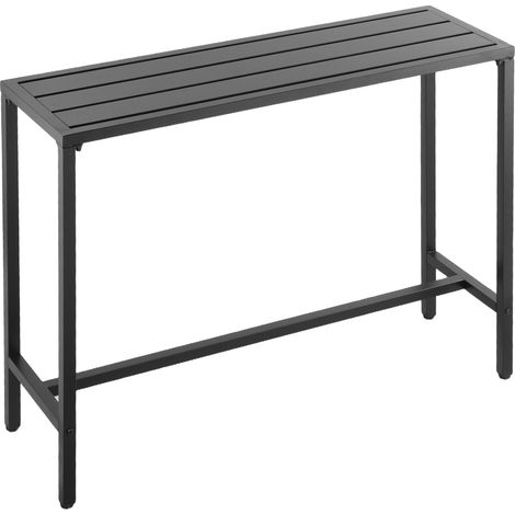 Mophorn Bartisch 1200 x 375 x 980 mm, rechteckiger Stehtisch mit stabilem Metallgestell, vielseitiger Esstisch für Küche, Tresen, Party oder als Gartenmöbel für Balkon, Terrasse und Poolbereich