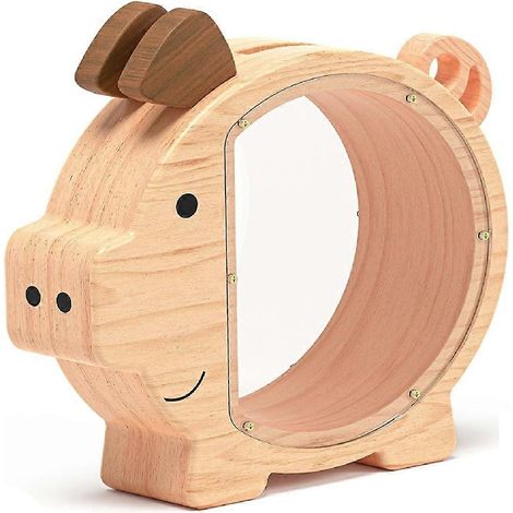 Tirelire en bois pour enfants, grande tirelire pour garçon et enfant, jolie tirelire incassable en bois, pour épargner (1/5)