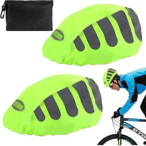 Housse de pluie pour casque de vélo en 2 parties, imperméable et réfléchissante, avec sac de rangement. Protection universelle contre la pluie pour casque de vélo, idéale pour les voyages et les balad (1/5)