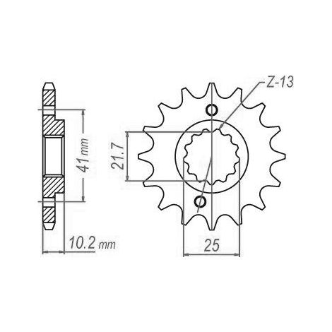 Pignon 13 CANNELURES - 520 - 15 Dents - Similaire JTF308 - Made in Germany