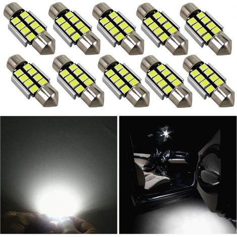 SABIR Festoon Ampoules LED 31 mm 2835 SMD Très Lumineuses Blanc Remplacement pour Lumière LED de Voiture Plafonnier Liseuse de Carte Feux de Plaque d'Immatriculation Lot de 10 (1/5)