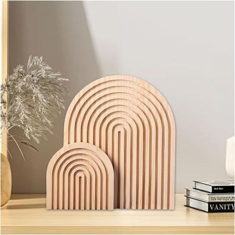 Plafonnier Cristal Lot de 2 Planche Bois Arc-en-Ciel - 30cm Et 15cm - Naturel Huilé - Décoration Murale Et - Cuisine (1/5)