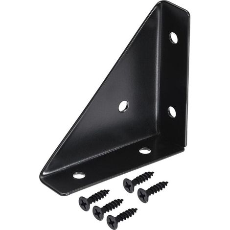 Eckwinkel 66 mm x 66 mm, kaltgewalzte Stahlwinkel zur Verbindung der Tischkantenstütze, Schwarz, 4 Stück