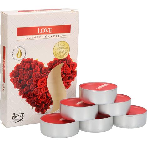 KOTARBAU Lot de 6 bougies chauffe-plat parfumées Love - Durée de combustion : 4 heures (1/5)