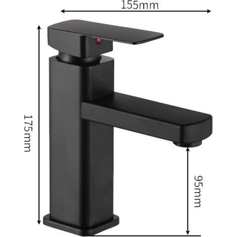 Modern matte black bathroom faucet, elegant designer faucet for washbasins, with removable aerator. (1/4)