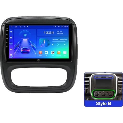 Sistema multimediale per auto, comandi al volante, supporto multimediale, compatibile con Renault Trafic 3 / Opel Vivaro B (2014-2018), design wireless, G5 4G 64G Style B, UN SET (1/2)