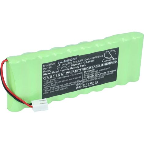 vhbw Battery Replacement for Ansmann 2412-3011 for Roller Shutter Drive Swing Gate Operator Garage (1800mAh, 12 V, NiMH) (1/4)