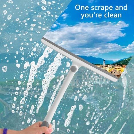 Raclette Vitre Professionnel Raclette pour Verre Rotatif Raclette Douche Miroir Squeegee Raclette Verre Gris Essuie-Vitre Raclette (1/5)