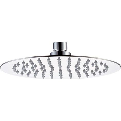 Soffione doccia ultra piatto in acciaio inox lucidato a specchio, diam. 40cm