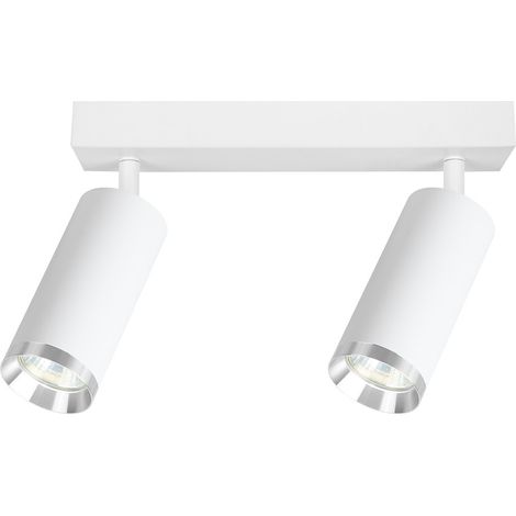 Lámpara de techo moderna con tira blanca, focos móviles, elementos cromados, 2xGU10 10W MICA Milagro (1/5)
