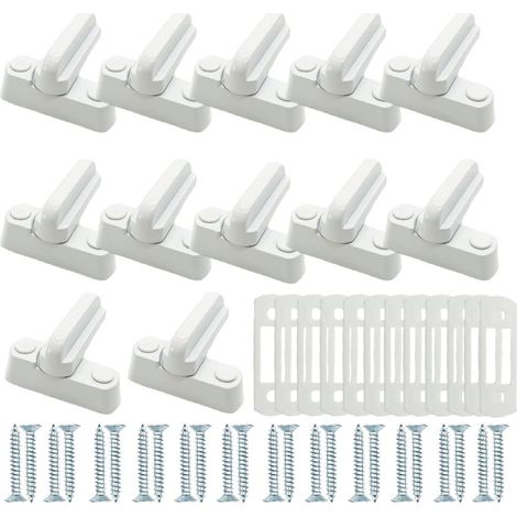 12 pièces antivol de sécurité blanc robuste alliage d'aluminium extra sécurité antivol de sécurité pour UPVC/PVC portes et fenêtres et sécurité à la maison (1/5)